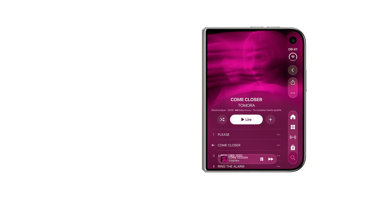 iPhone Duo fermé, écran extérieur allumé